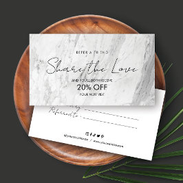 Design der Referenzkarte für Lieben freigeben Empfehlungskarte