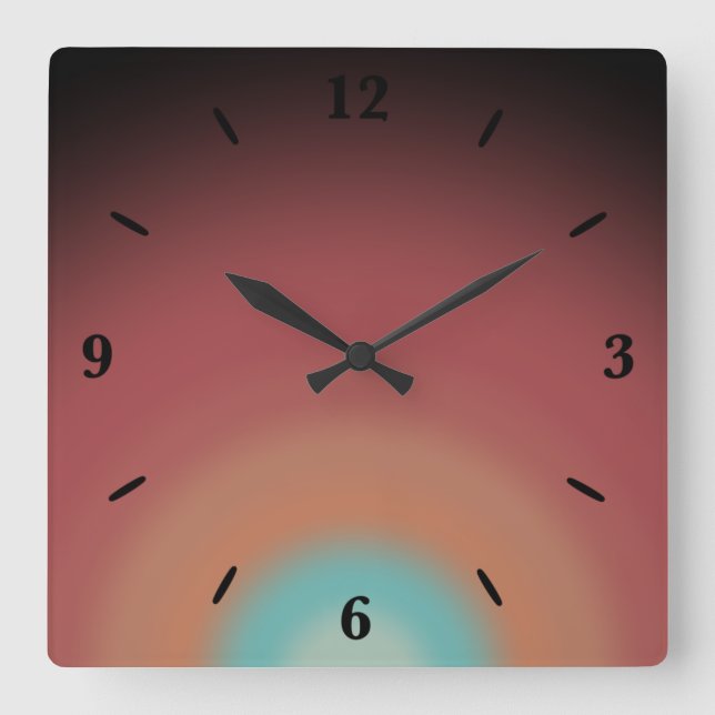 Design der Regenbogenkunst im Südwesten der Wüste Quadratische Wanduhr (Vorderseite)