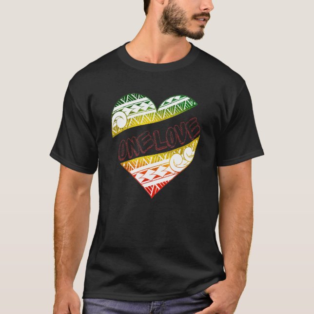 Design der Reggae-Liebe-Farben für das polynesisch T-Shirt (Vorderseite)