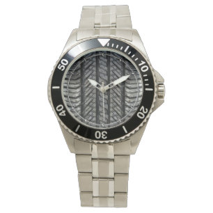 Design der Reifengewebe aus schwarzem Kautschuk Armbanduhr
