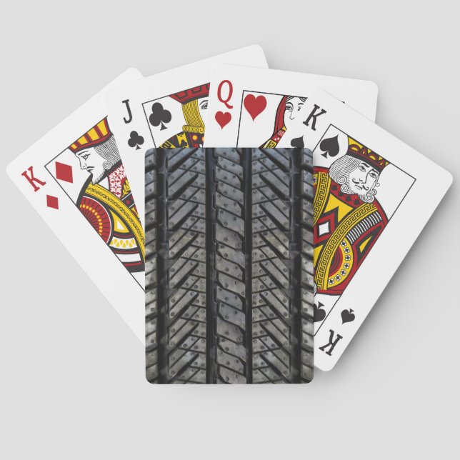Design der Reifengewebe aus schwarzem Kautschuk Spielkarten (Rückseite)