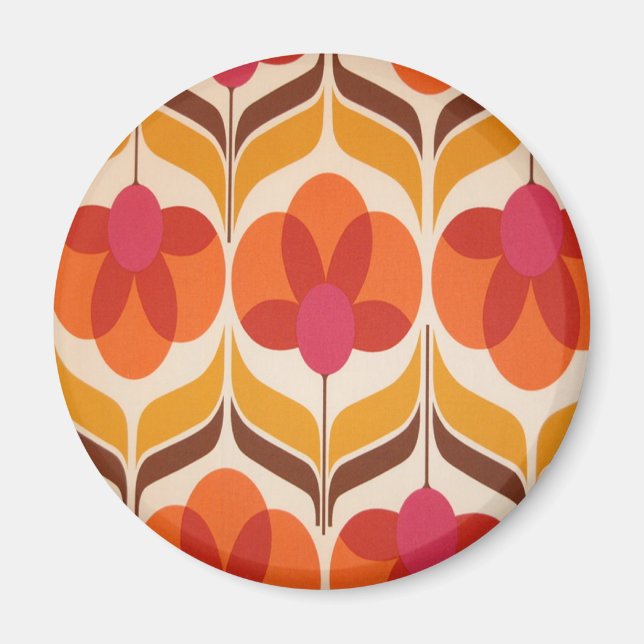 Design der Retro-Blume Magnet (Vorne)