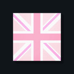 Design der rosa Buchse/Flag-Platine Leinwanddruck<br><div class="desc">Gewerkschaft Flag (auch bekannt als Union Jack),  britische Flagge in einem quadratischen Design und rosa Farbe-Weg.</div>