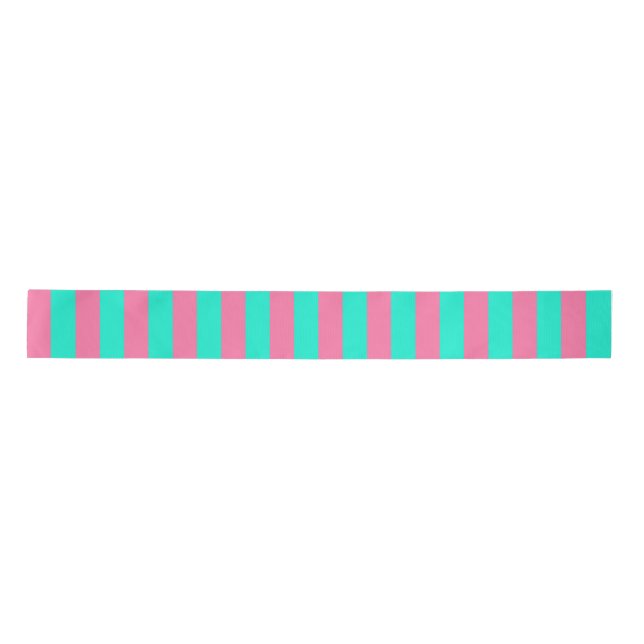 Design der rosa Minzgrün gestrichenen Streifen Satinband (Vorderseite)