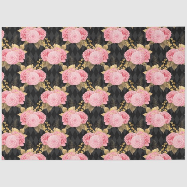 Design der rosa und goldenen Serie 10 Seidenpapier (Vorderseite)