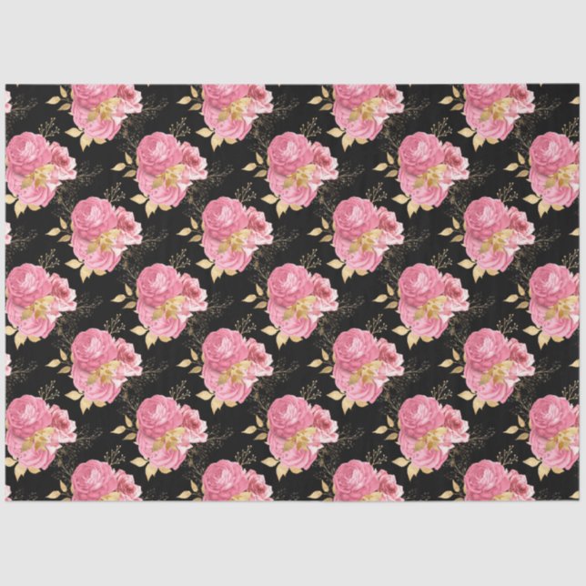 Design der rosa und goldenen Serie 15 Seidenpapier (Vorderseite)