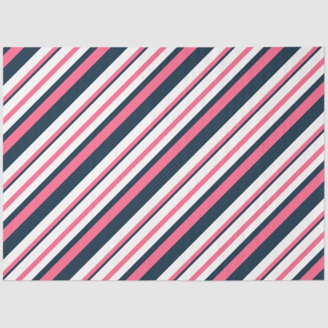 Design der rosa und marinen Nautikserie 10 Seidenpapier (Vorderseite)