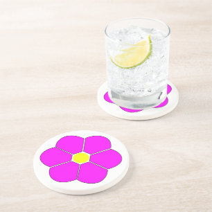 Design der rosafarbenen Blume Getränkeuntersetzer