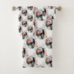 Design der rosafarbenen Blumenschäume 2 Badhandtuch Set