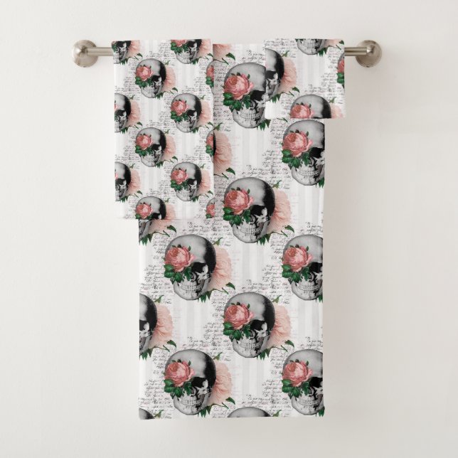 Design der rosafarbenen Blumenschäume 2 Badhandtuch Set (Insitu)