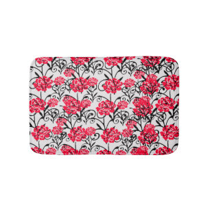 Design der rote Rose floral Illustration Badematte
