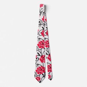 Design der rote Rose floral Illustration Krawatte