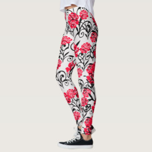 Design der rote Rose floral Illustration Leggings