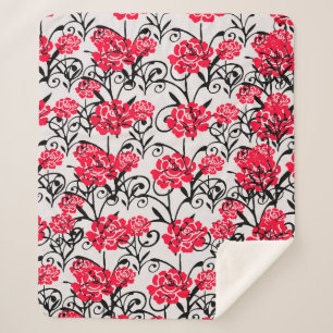 Design der rote Rose floral Illustration Sherpadecke