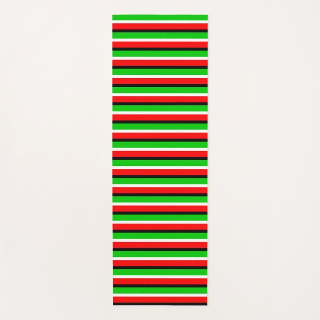 Design der roten grünen Streifen Yogamatte (Vorderseite)