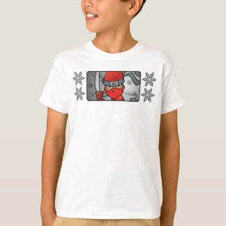 Design der roten Ninja- und Drehsterne T-Shirt
