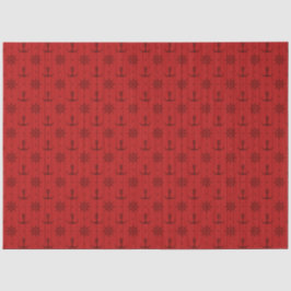 Design der roten und marinen Nautikserie 14 Seidenpapier