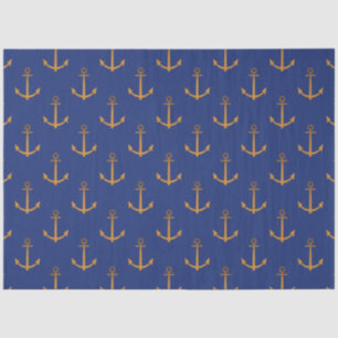 Design der roten und marinen Nautikserie 7 Seidenpapier