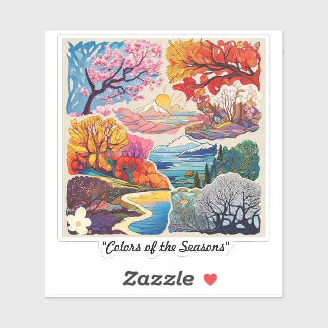 "Design der saisonalen Harmonie" Aufkleber (Blatt)