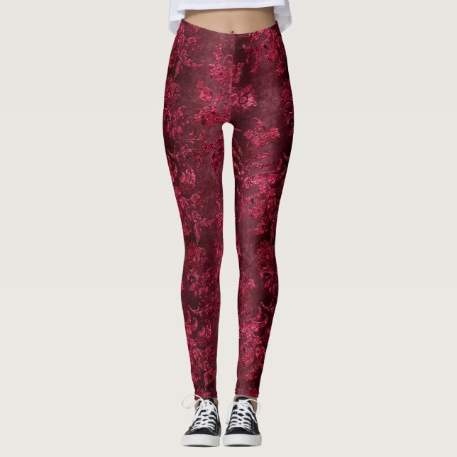 Design der Samtreihe Burgund 3 Leggings (Vorderseite)