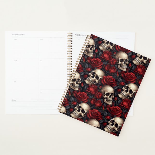 Design der Schädel- und Rose-Serie 10 Planer (Anzeige)