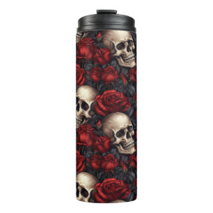 Design der Schädel- und Rose-Serie 10 Thermosbecher