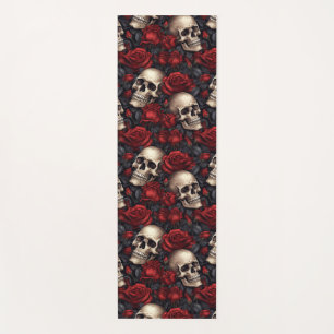 Design der Schädel- und Rose-Serie 10 Yogamatte