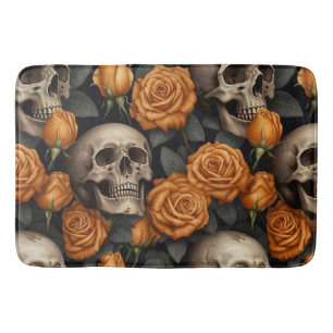 Design der Schädel- und Rose-Serie 11 Badematte
