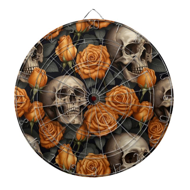 Design der Schädel- und Rose-Serie 11 Dartscheibe (vorne)