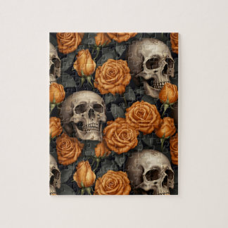 Design der Schädel- und Rose-Serie 11 Puzzle