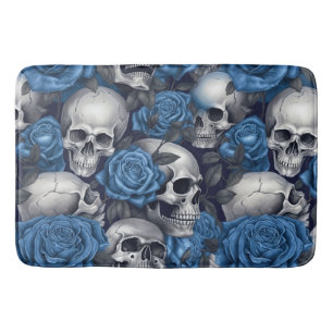 Design der Schädel- und Rose-Serie 12 Badematte