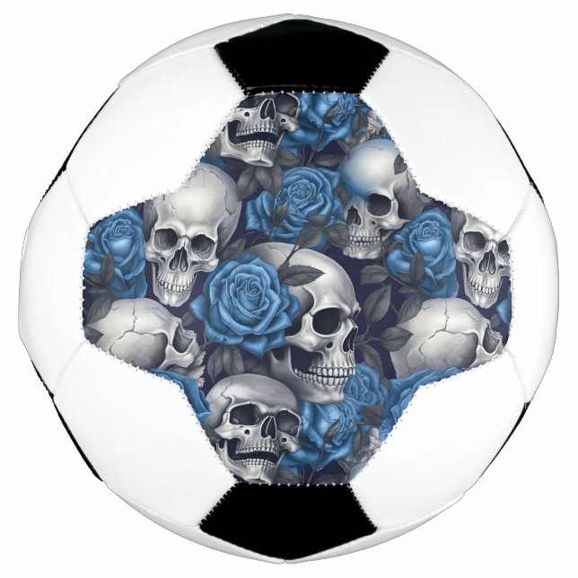 Design der Schädel- und Rose-Serie 12 Fußball (Vorderseite)