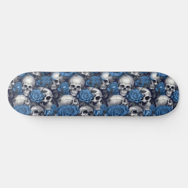 Design der Schädel- und Rose-Serie 12 Skateboard (Horizontal)