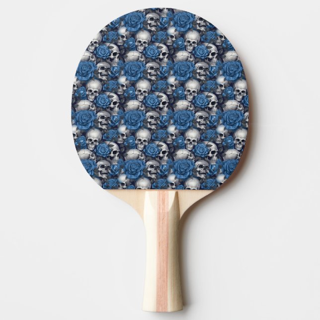 Design der Schädel- und Rose-Serie 12 Tischtennis Schläger (Vorderseite)