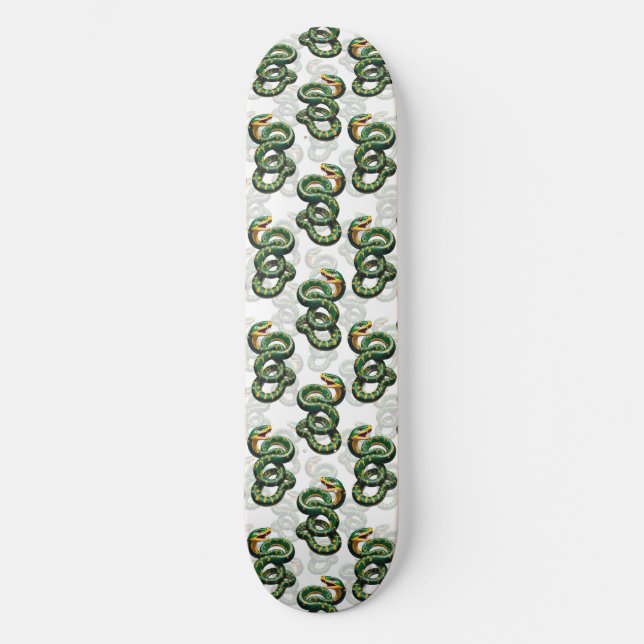 Design der Schlange im weißen Hintergrund Skateboard (Vorderseite)