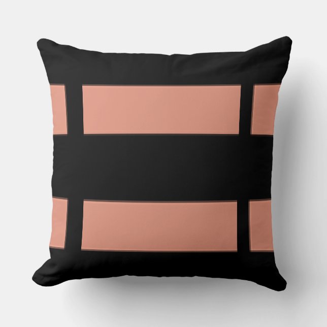 Design der schlichten rosa Streifen Kissen (Vorderseite)