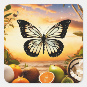 Design der Schmetterlingsticker Quadratischer Aufkleber