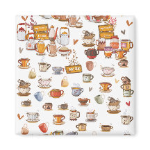 Design der schönen Brillen, Teekannen, Cups & mehr