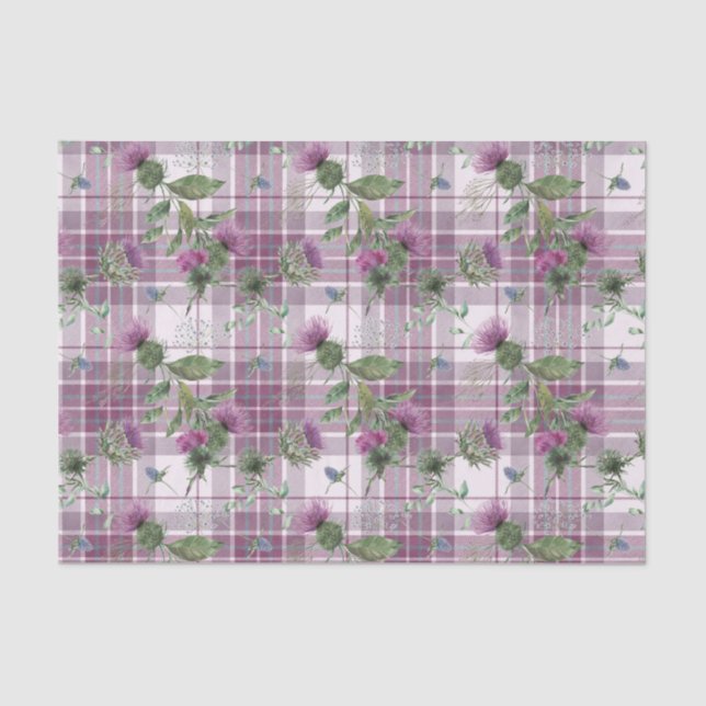 Design der schottischen Serie Floral und Tartan 14 Seidenpapier (Vorderseite)