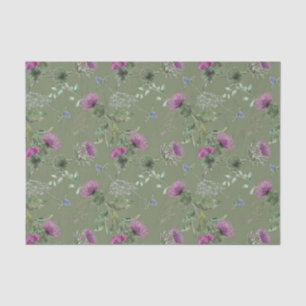 Design der schottischen Serie Floral und Tartan 4 Seidenpapier
