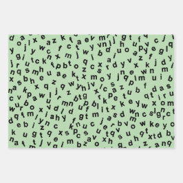 Design der schwarzen Alphabet-Buchstaben Geschenkpapier Set
