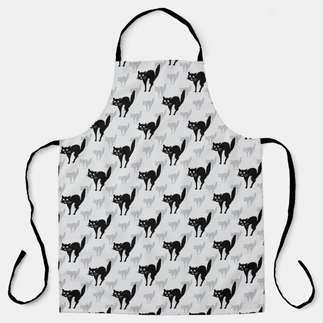 Design der Schwarzen Katze-Schatten-Silhouette Schürze (Vorderseite)