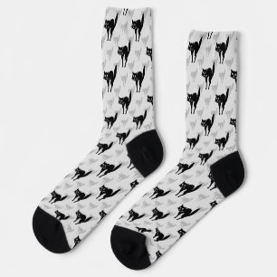 Design der Schwarzen Katze-Schatten-Silhouette Socken