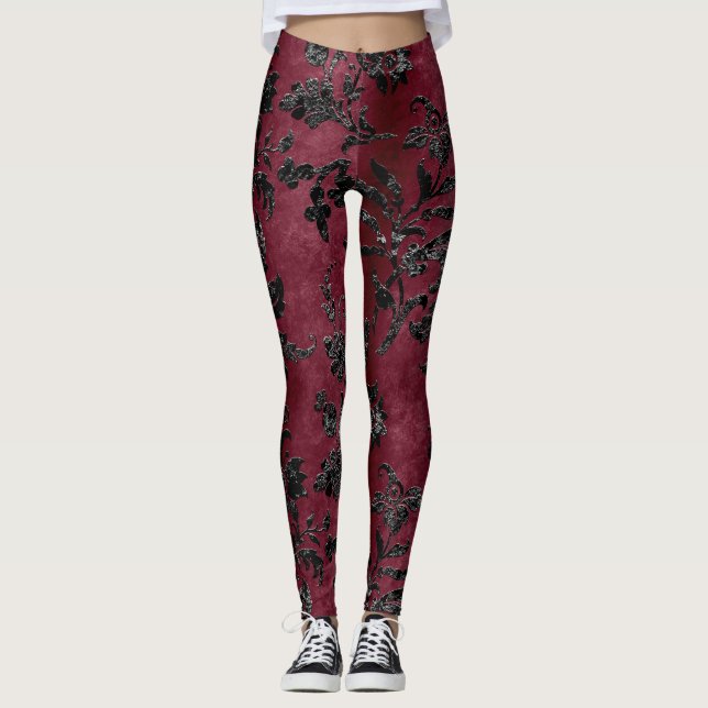 Design der schwarzen Velours-Serie 1 Leggings (Vorderseite)