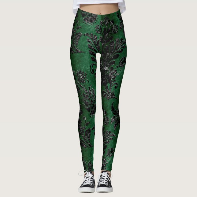 Design der schwarzen Velours-Serie 4 Leggings (Vorderseite)