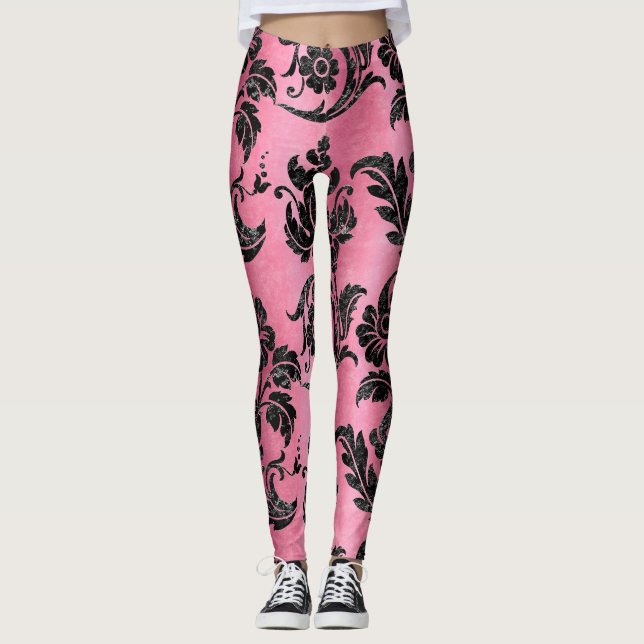 Design der schwarzen Velours-Serie 6 Leggings (Vorderseite)