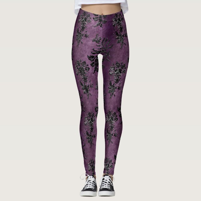 Design der schwarzen Velours-Serie 9 Leggings (Vorderseite)
