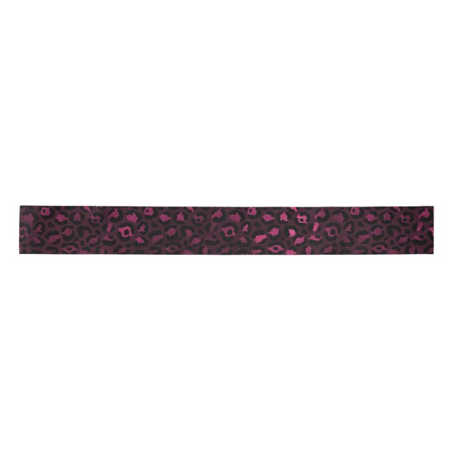 Design der Serie Burgund und Gold Leopard 3 Satinband (Vorderseite)