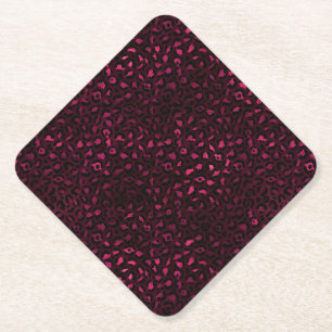 Design der Serie Burgund und Gold Leopard 3 Untersetzer