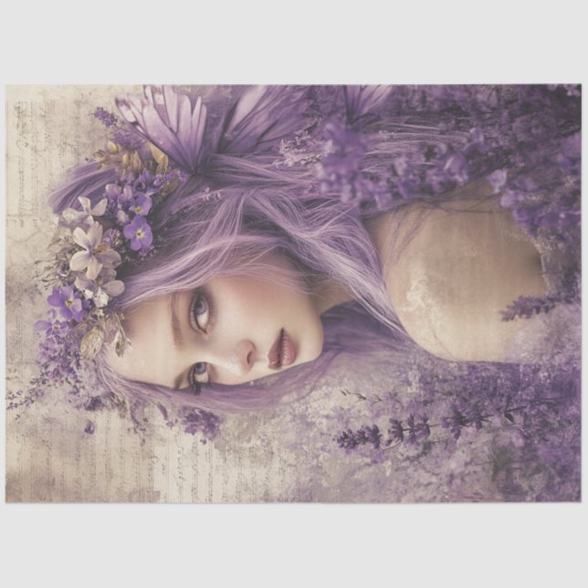 Design der Serie "Mystical Lavendel" #3 Seidenpapier (Vorderseite)